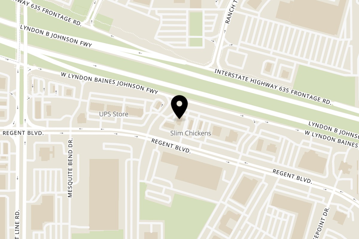 Map showing the location of Hello! India Irving on 3275 Regent Blvd in Irving